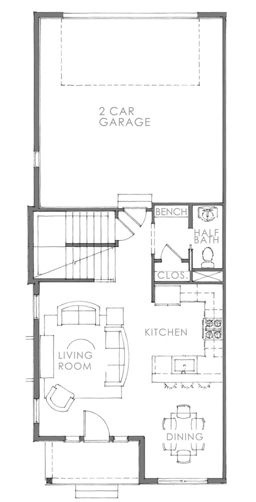 Homestead Townhomes 2 Story Main Level Floor Plan