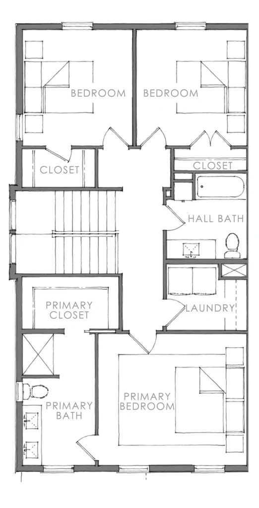 Homestead Townhomes 2 Story Second Level Floor Plan
