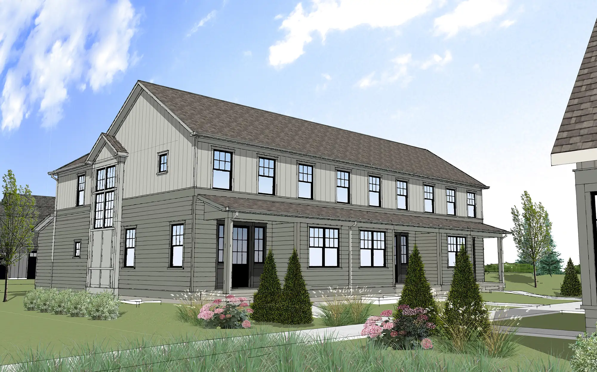 Rendering two-story townhome