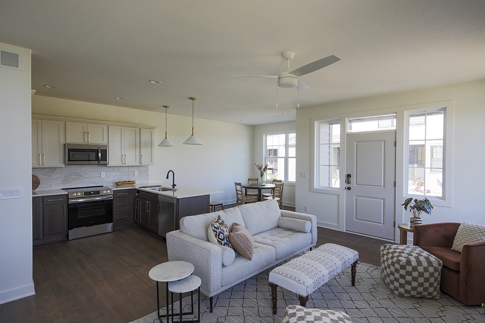 New Construction Townhome Kitchen Living